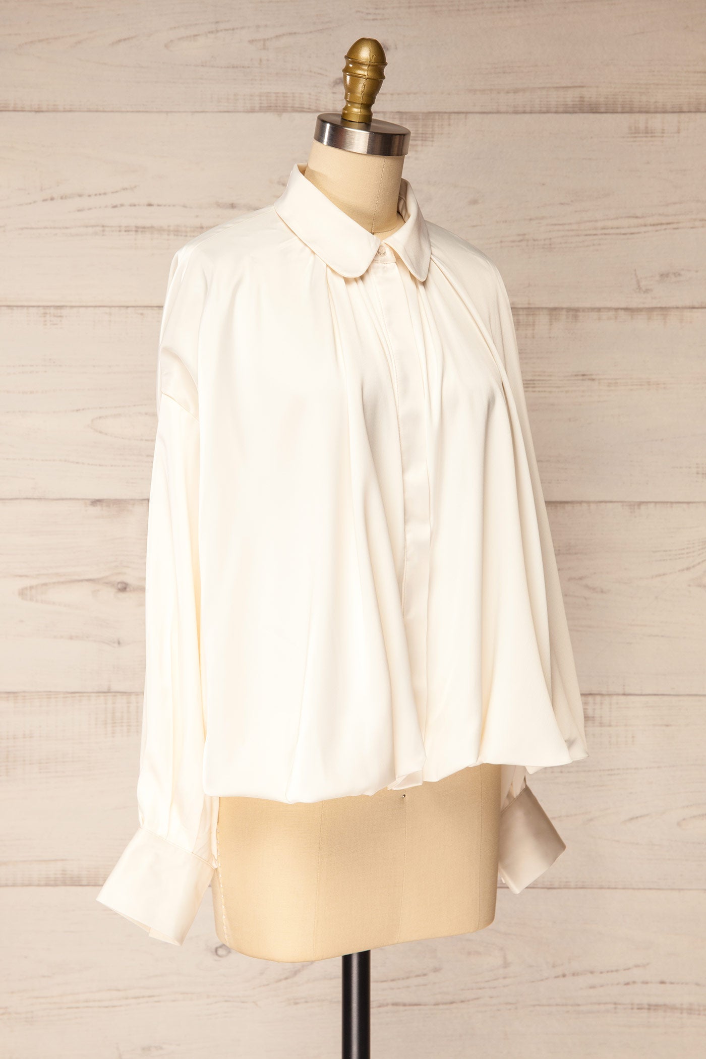 Espen | Ivory Pleated Shirt with Long Sleeves