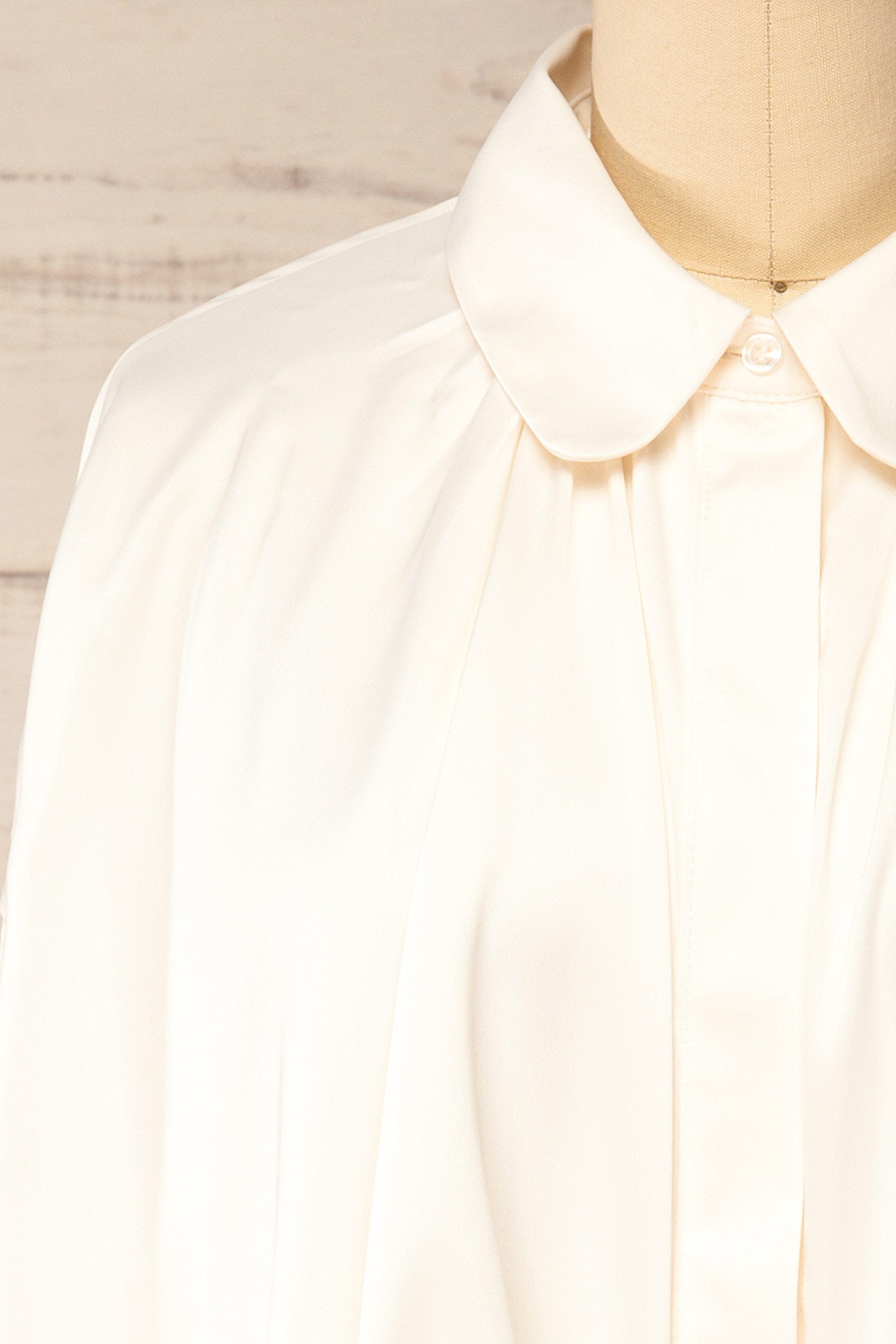 Espen | Ivory Pleated Shirt with Long Sleeves