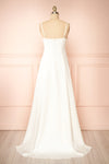 Estella Ivory Maxi A-line Dress w/ Slit | Boudoir 1861  back view
