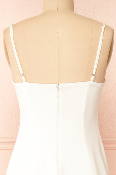 Estella Ivory Maxi A-line Dress w/ Slit | Boudoir 1861  back