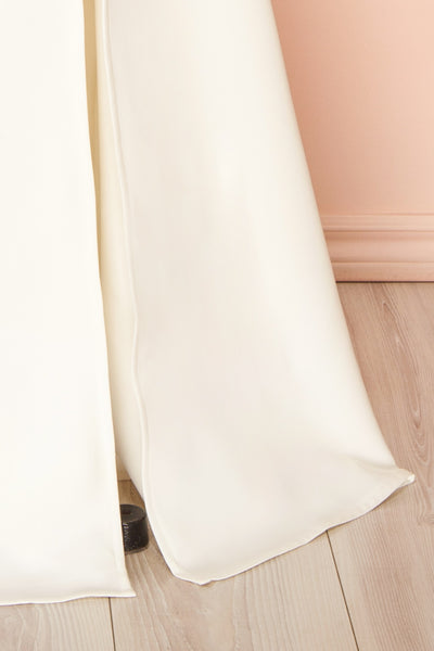 Estella Ivory Maxi A-line Dress w/ Slit | Boudoir 1861  bottom