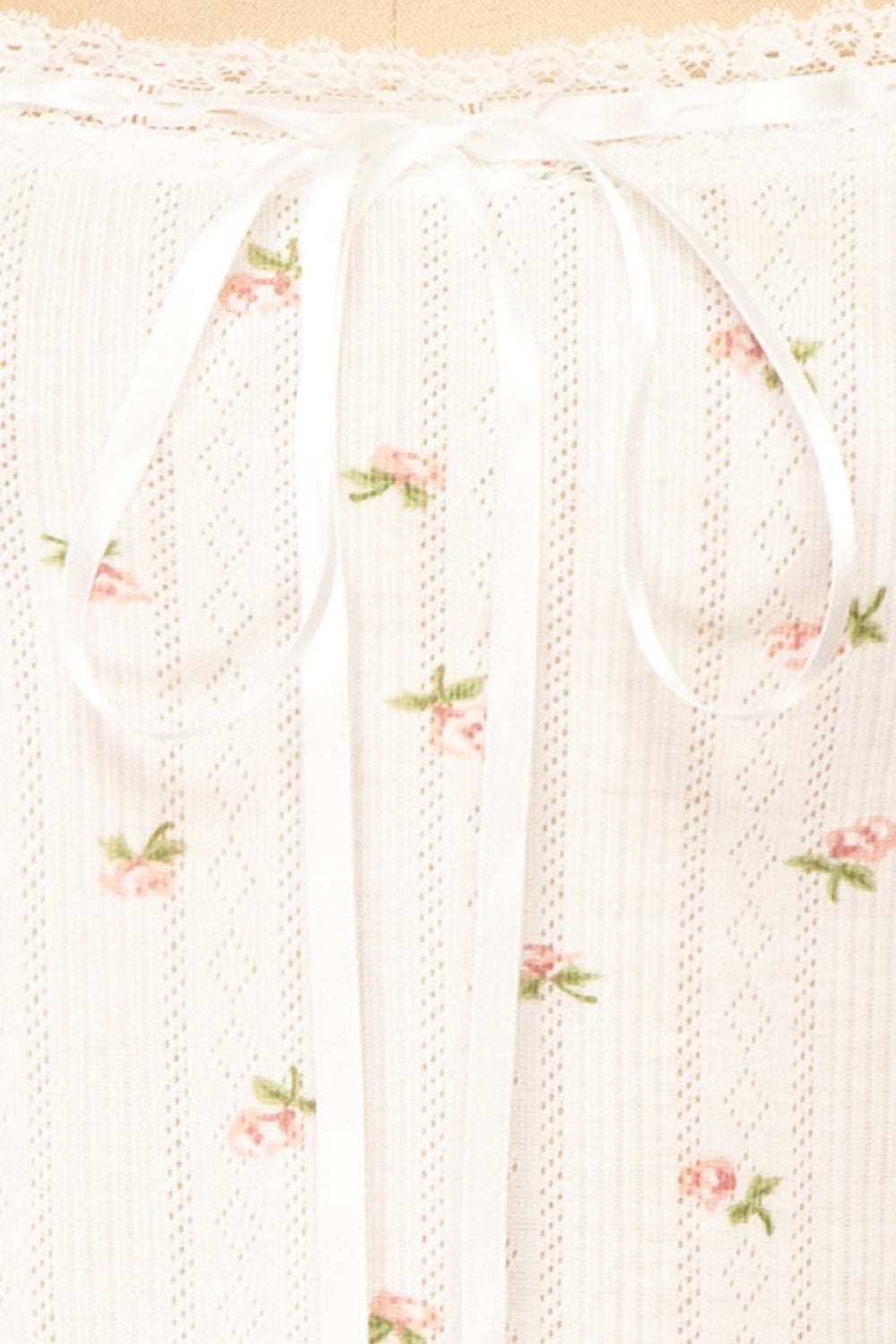 Estrella White Floral Tank Top w/ Lace | Boutique 1861 fabric 