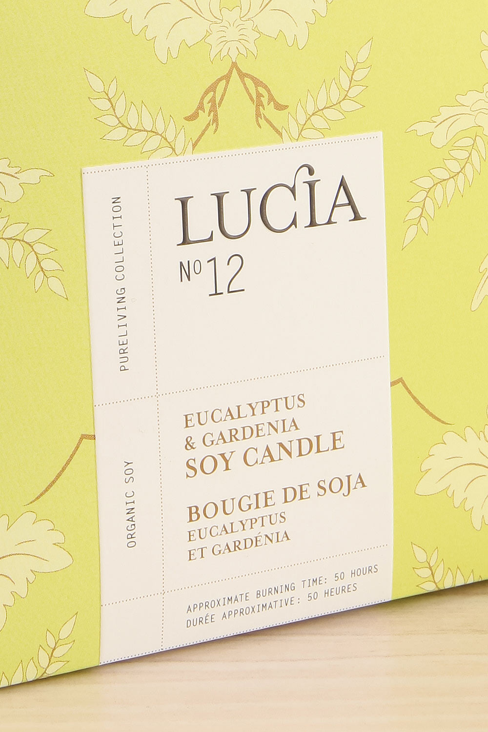 Eucalyptus and Gardenia Candle by Lucia - 2 Options | Maison garçonne box close-up