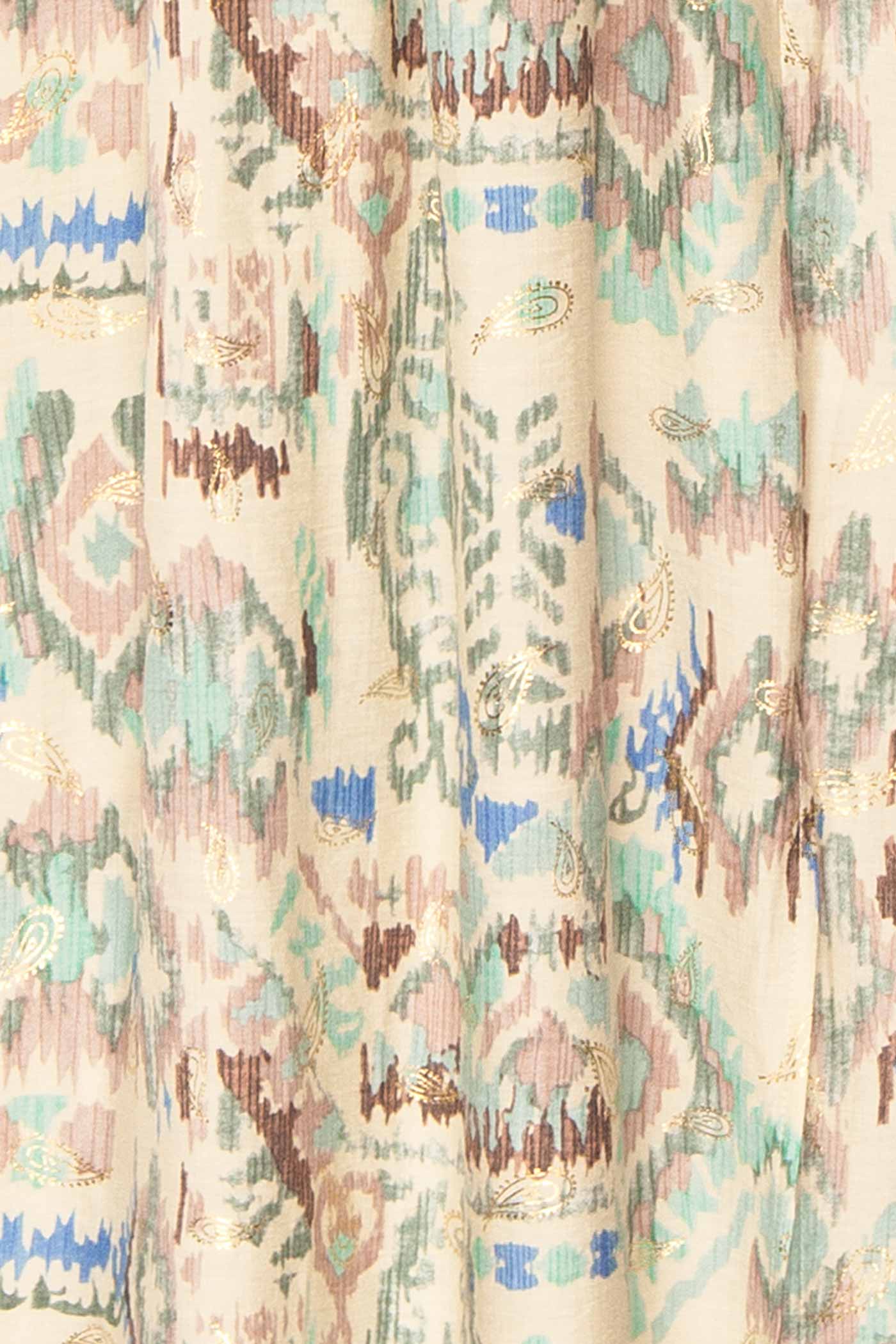 Close-up Eucharis Midi Dress with Ethnic Pattern at la boutique 1861
