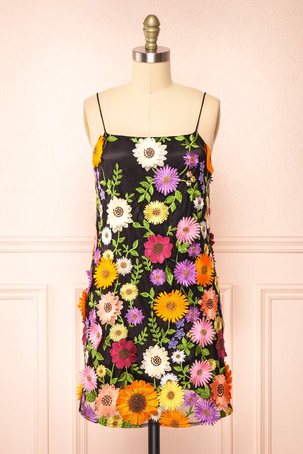 Eudorie | Colourful Short Floral Halter Dress