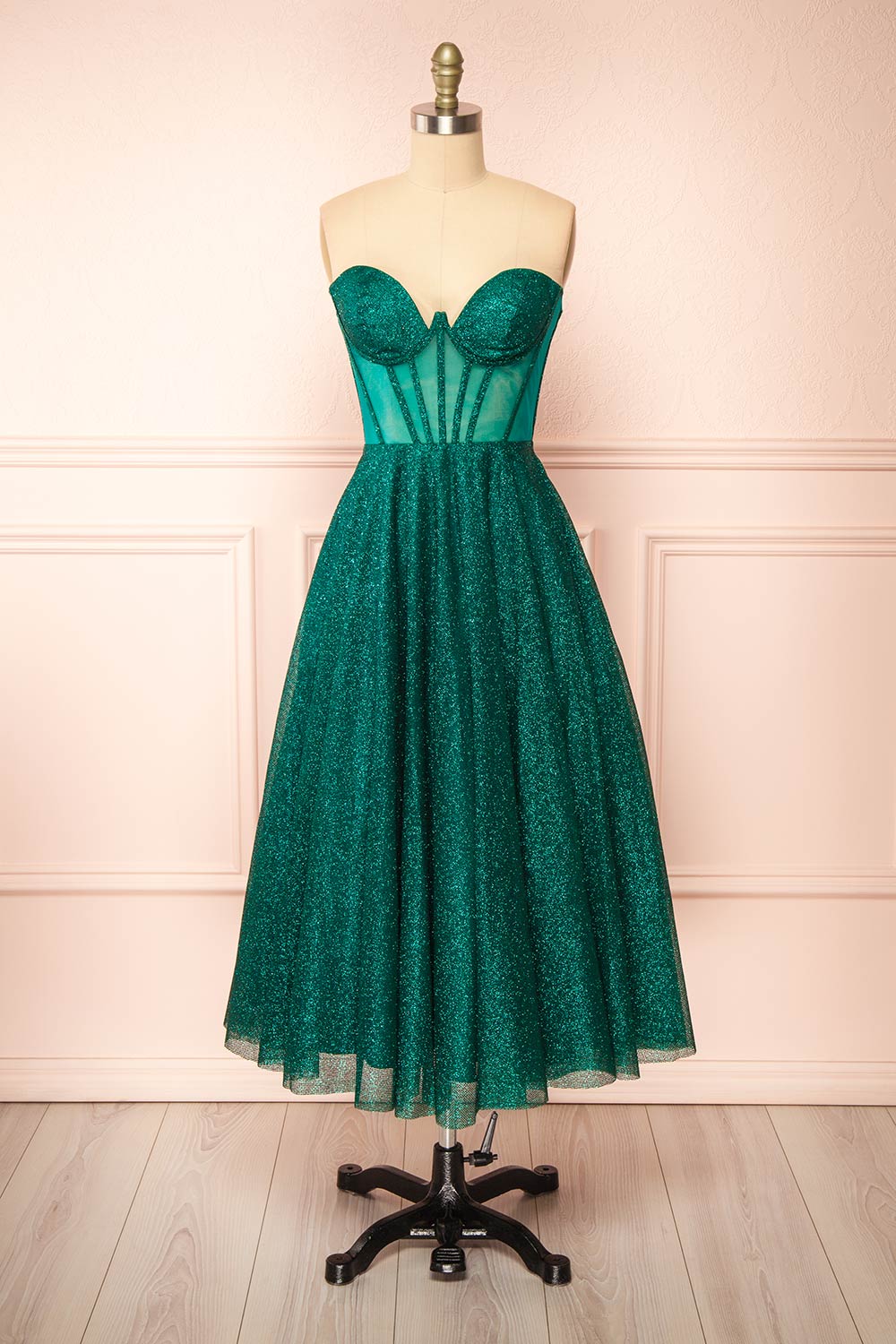 Euphea Green Glitter Strapless Corset Dress | Boutique 1861 Euphea Green Glitter Strapless Corset Dress | Boutique 1861