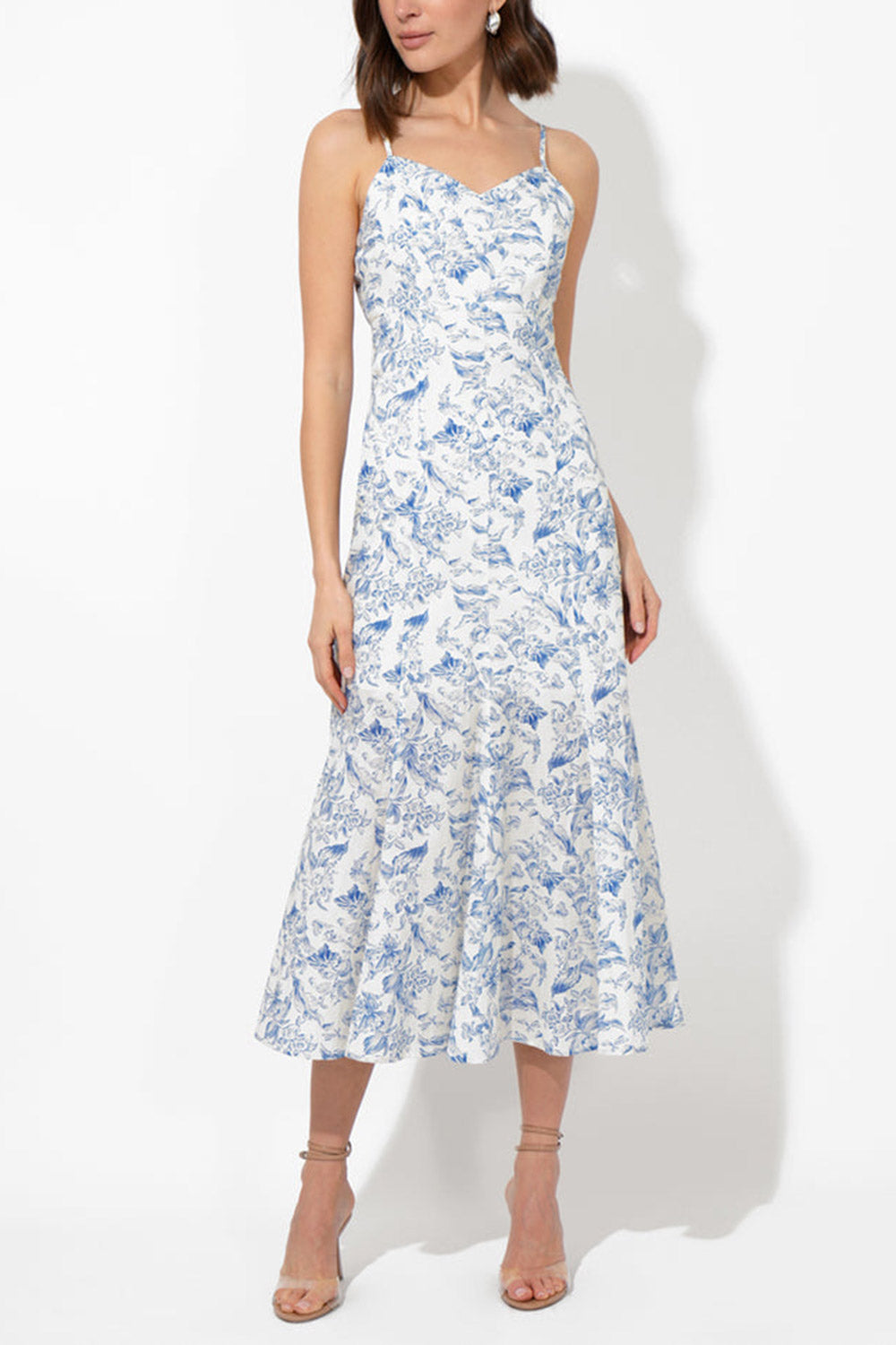 Euranie Midi Mermaid Floral Dress | Boutique 1861 on model