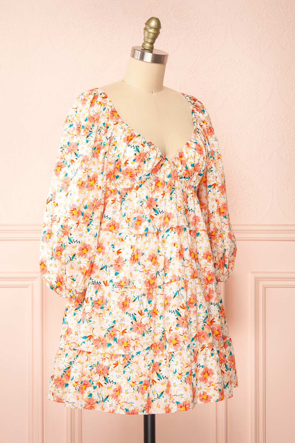 Evangeline Tiered Floral Babydoll Dress | Boutique 1861 side view