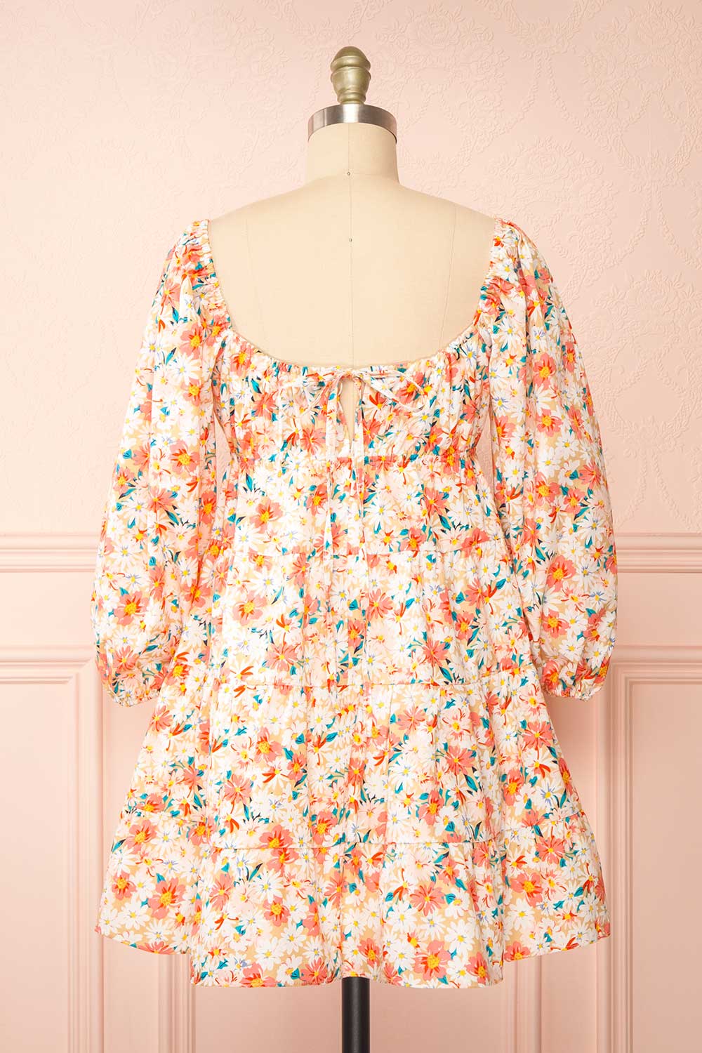 Evangeline Tiered Floral Babydoll Dress | Boutique 1861 back view