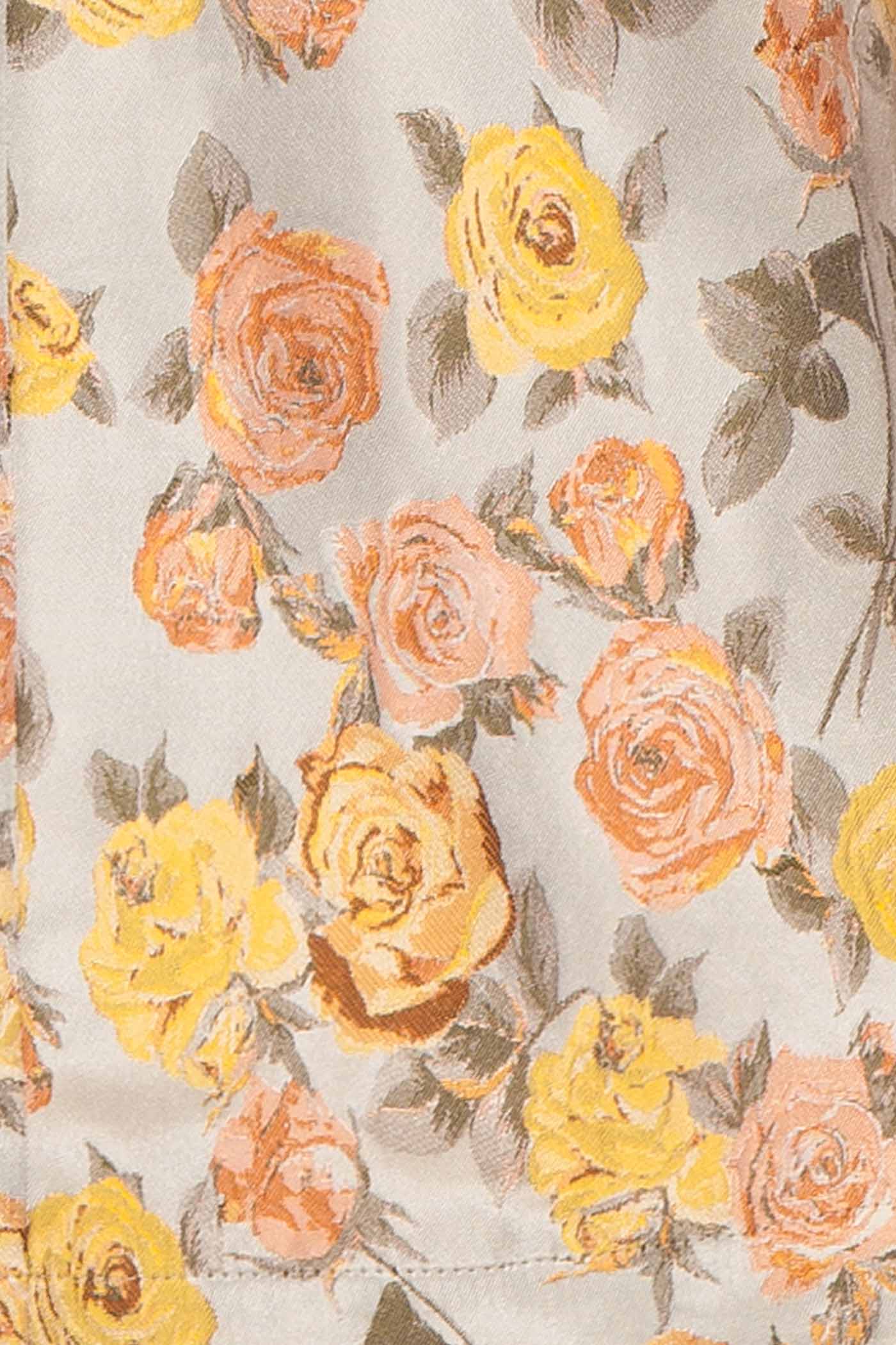 Close-up Evanna Grey Floral Jacquard Short Dress at la boutique 1861