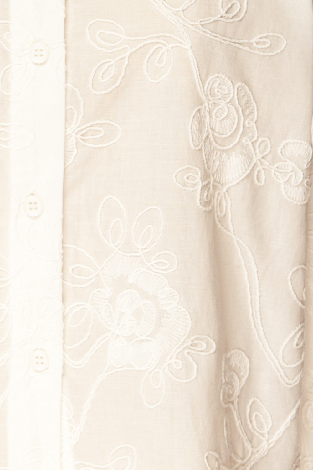 Evans Embroidered White Blouse with Scalloped Hem | La petite garçonne fabric