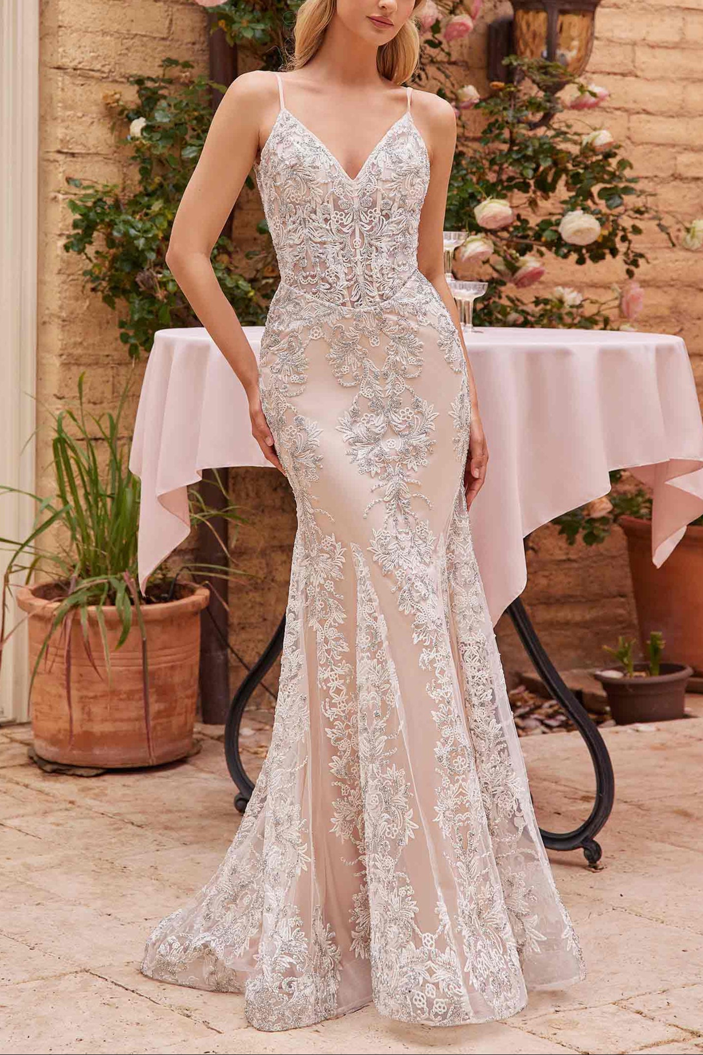Evanthe Crystals Mermaid Wedding Dress | Boudoir 1861 model front