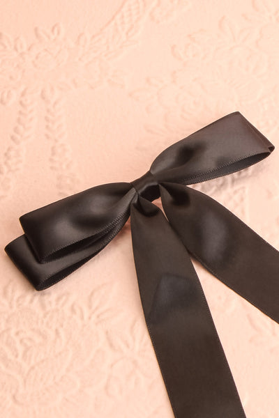 Ezelle Black Satin Bow Hair Clip | Boutique 1861