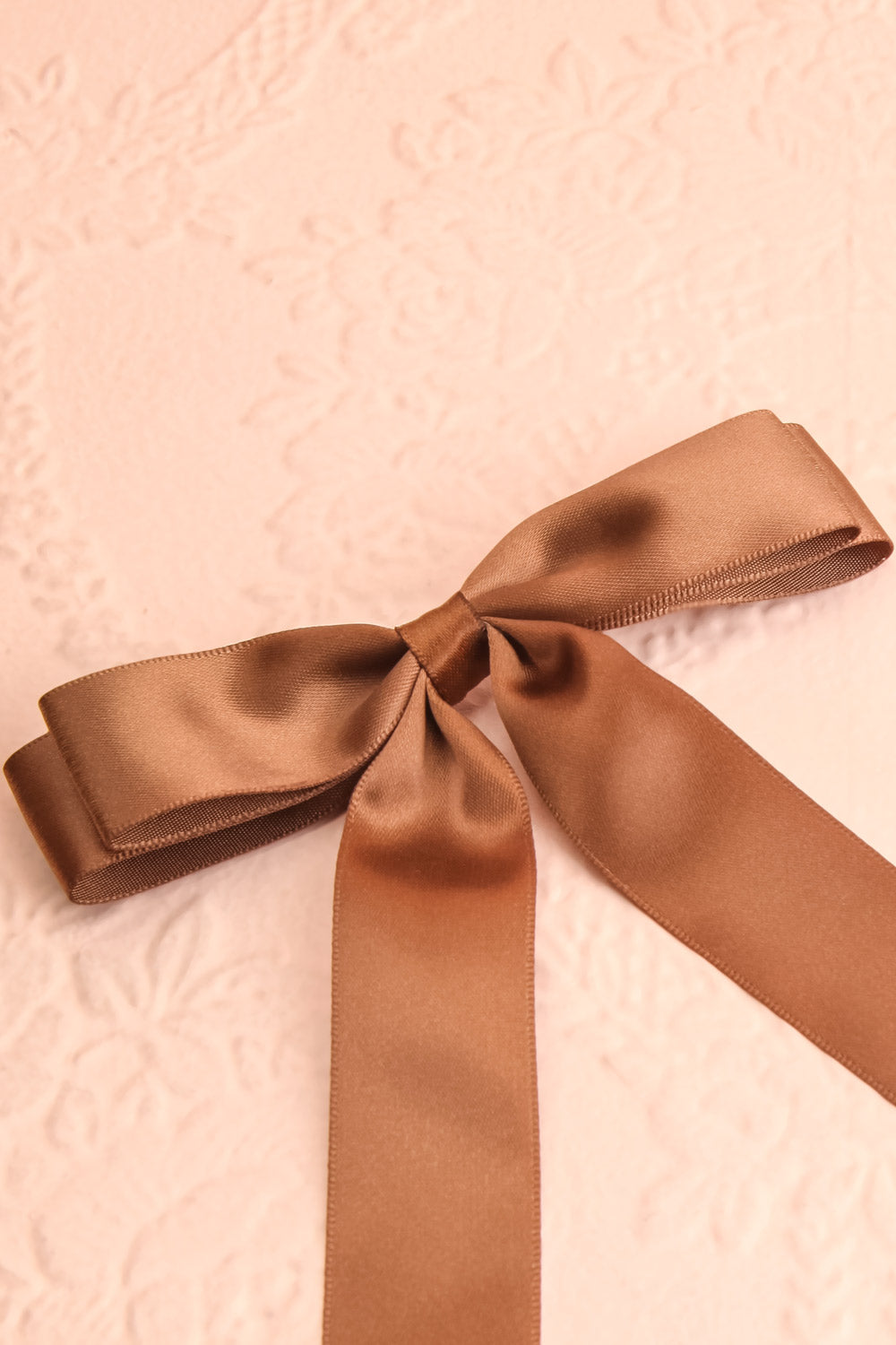 Ezelle Brown Satin Bow Hair Clip | Boutique 1861 front