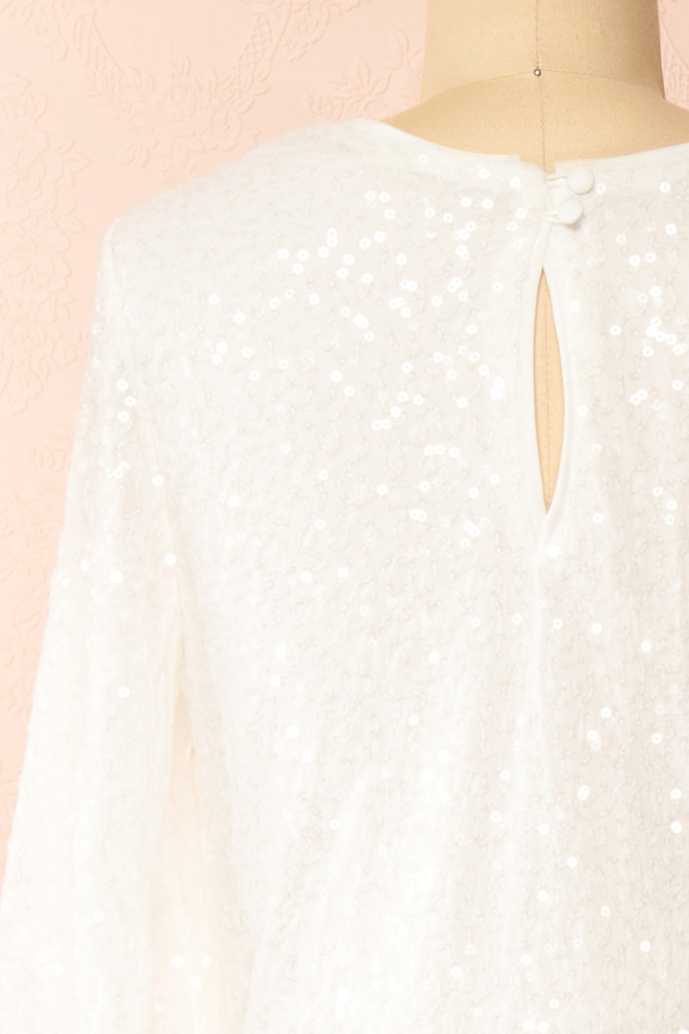 Fairlie White Maxi Dress w/ Sequins | Boudoir 1861 back