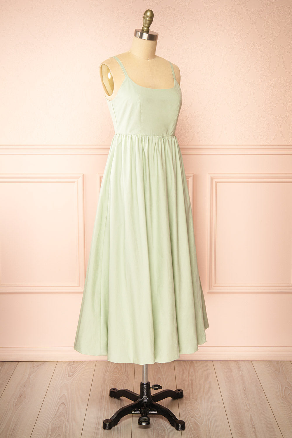 Farinna | Mint Midi Dress with Bubble Skirt