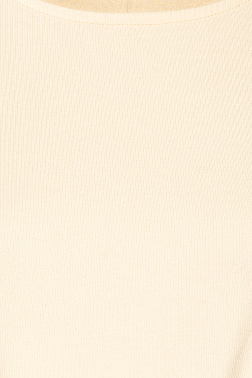 Farnham Ivory Ribbed Crop Top w/ Long Sleeves | La petite garçonne fabric