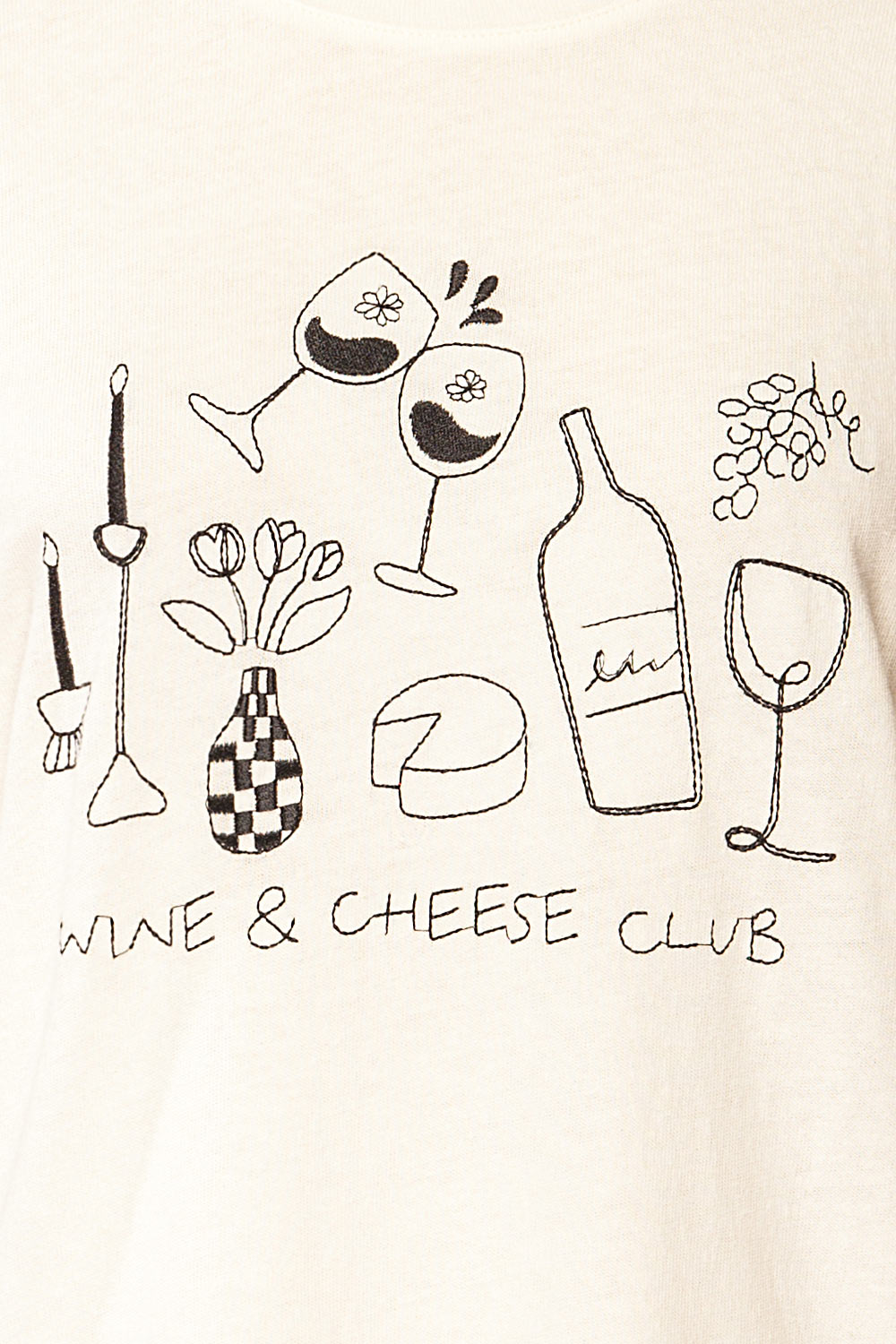 Fatale Wine & Cheese T-Shirt | La petite garçonne fabric