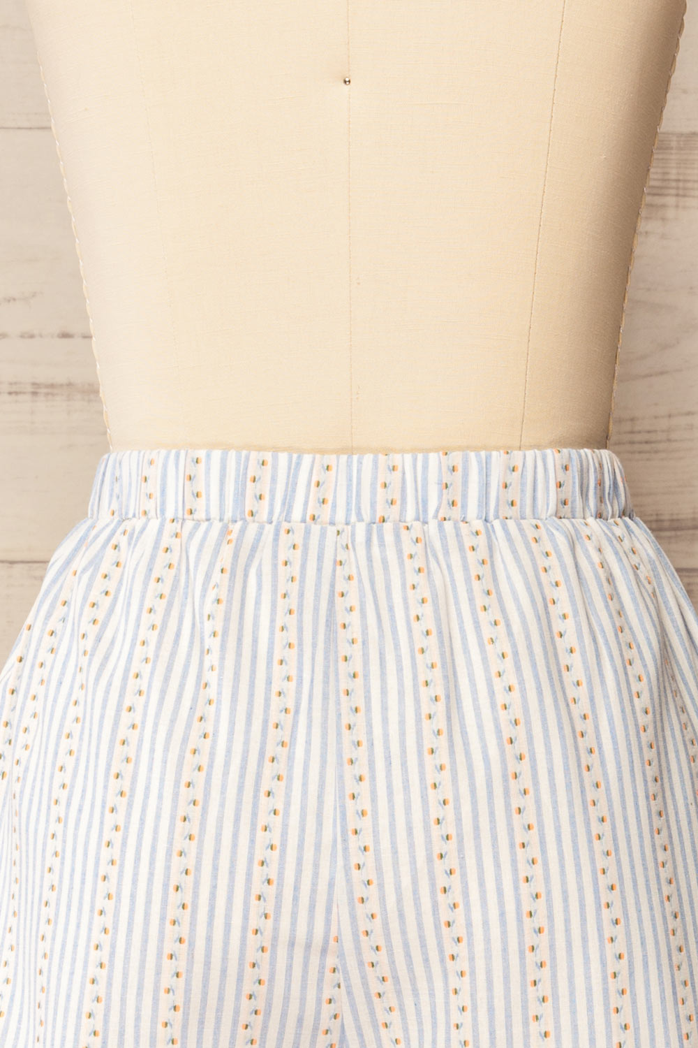 Fendou Striped Floral Shorts with Lace Trim | La petite garçonne back