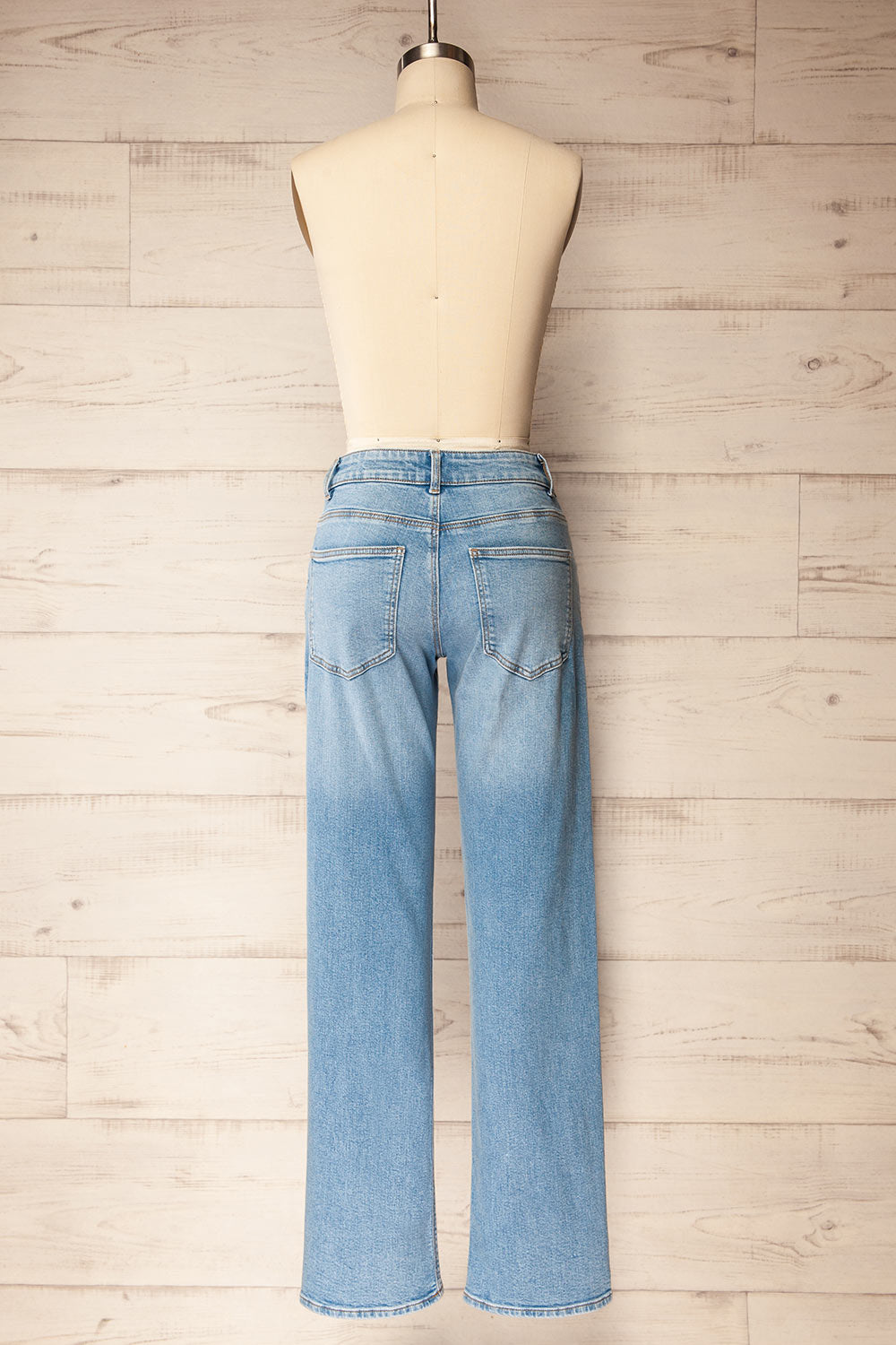 Fermo Low-Rise Blue Denim Pants | La petite garçonne back view