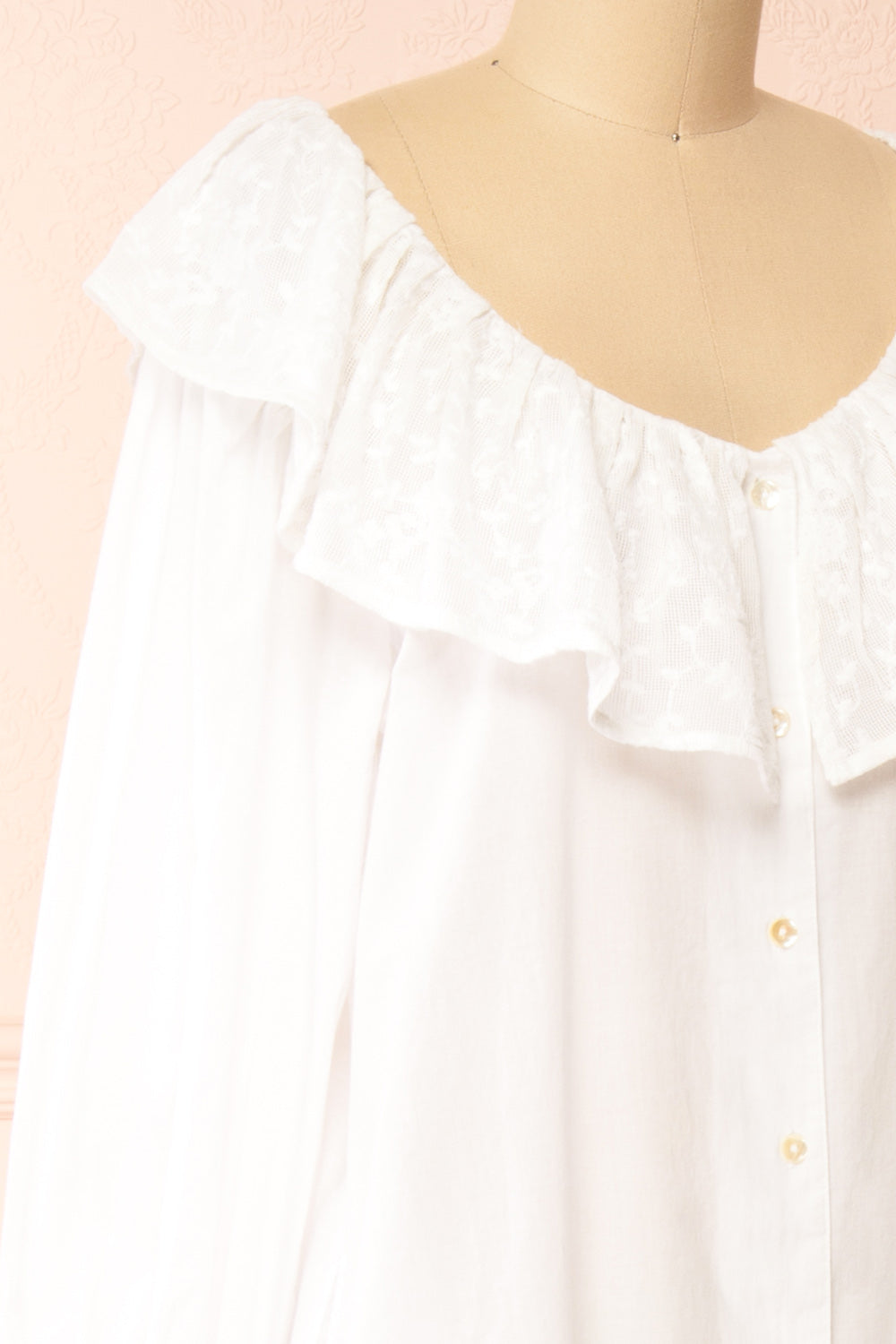 Fernley White Long-Sleeved Nightgown | Boutique 1861 side