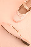 flat view of Finnian Pink Ballet Mule Flats at Boutique 1861