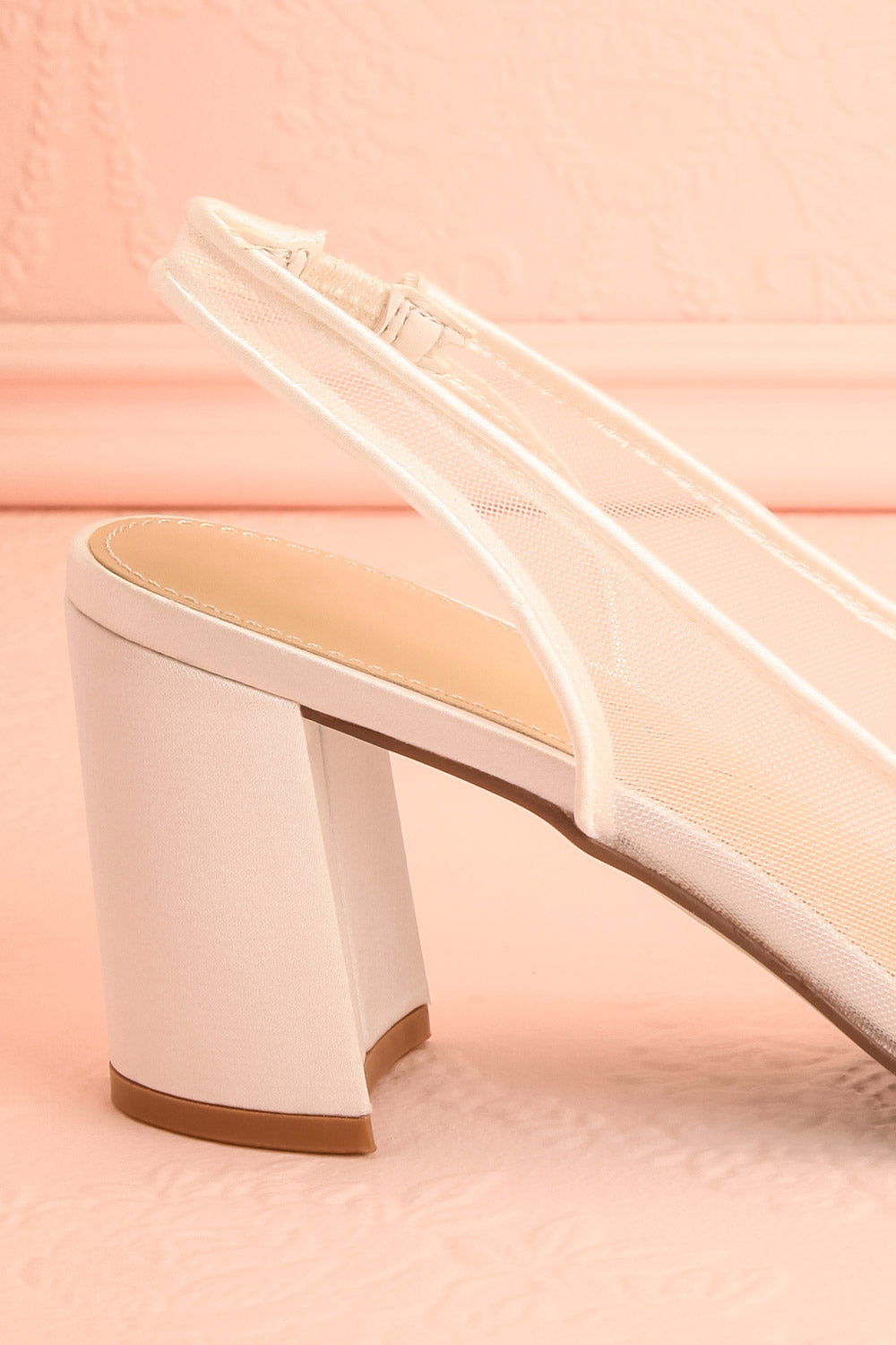 Fionna Bridal Block Heels with Floral Appliqués | Boudoir 1861 heel