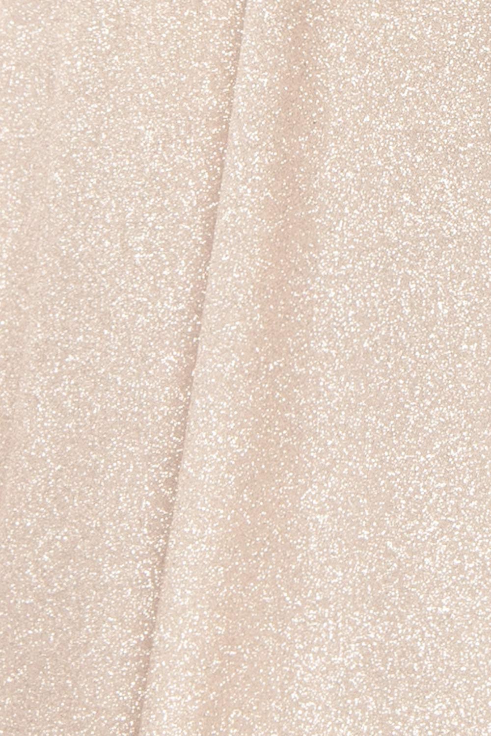 Fitzi Champagne | Sparkly Strapless Maxi Dress with Pockets