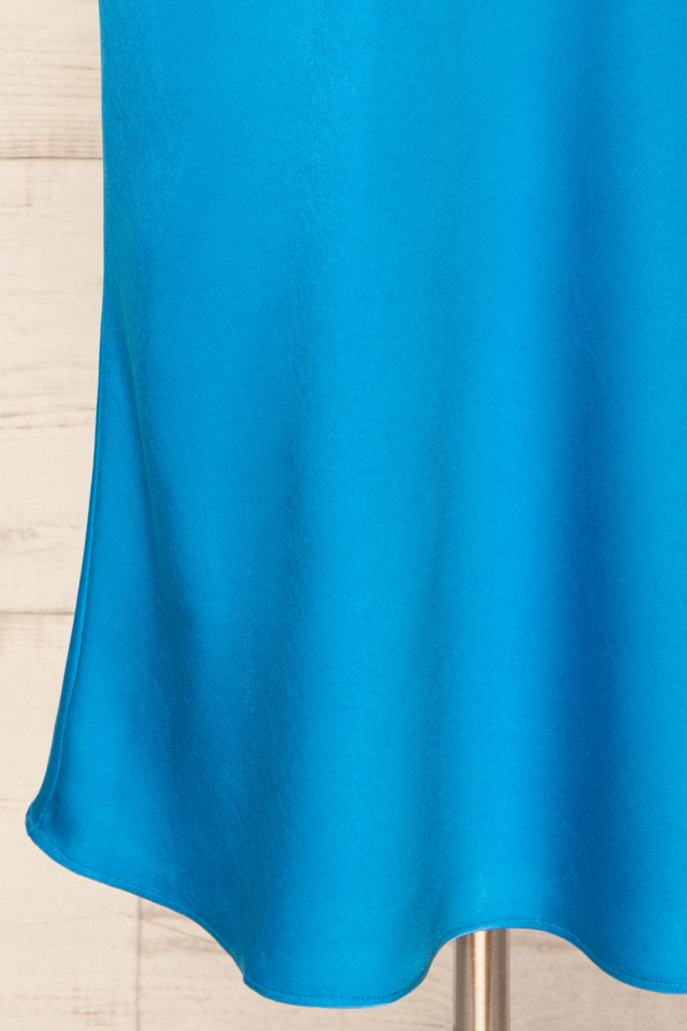 Fladnbury Blue Satin Midi Halter Dress | La petite garçonne  bottom 
