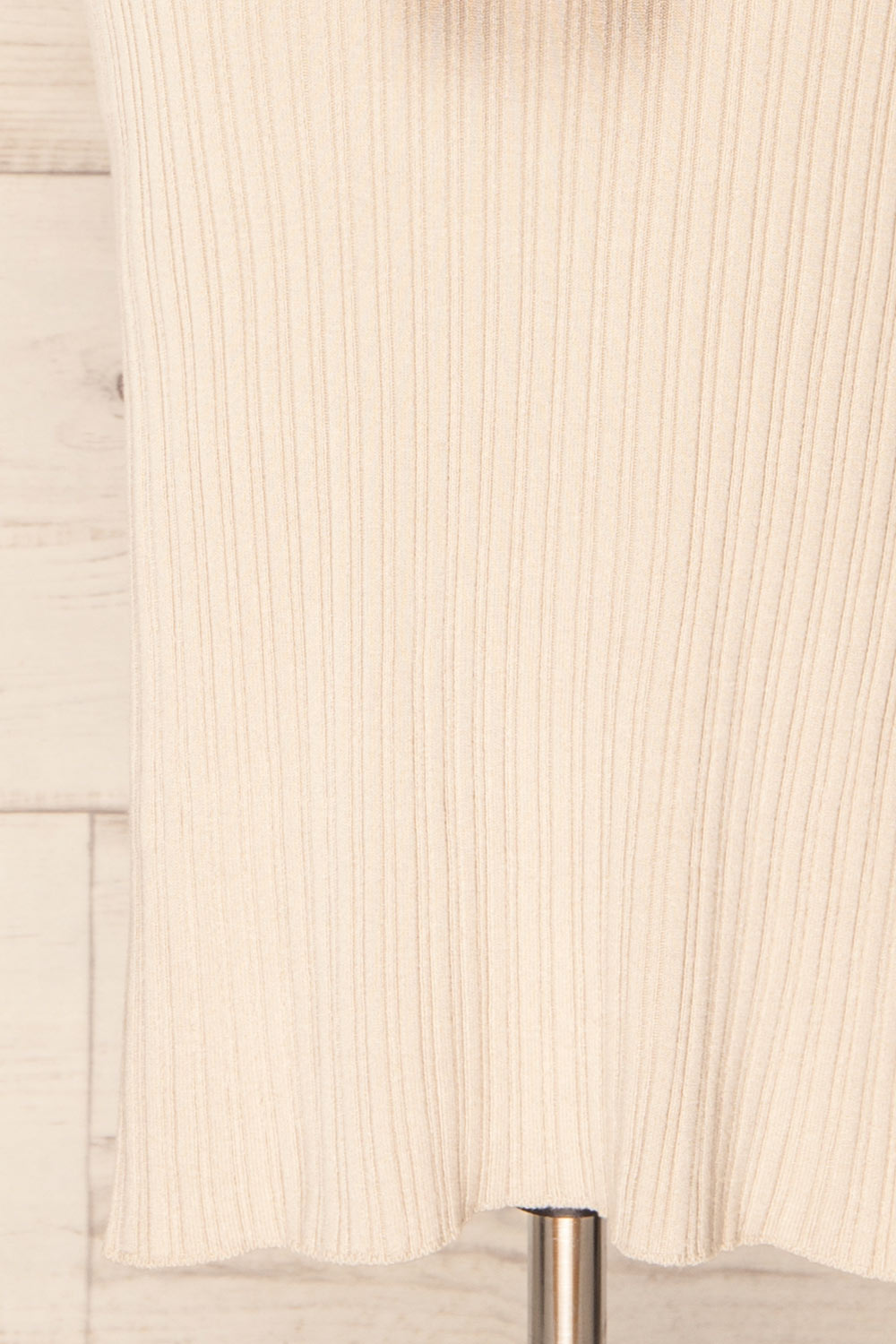 Flamborough Ribbed Beige Midi Dress w/ Belt | La petite garçonne bottom