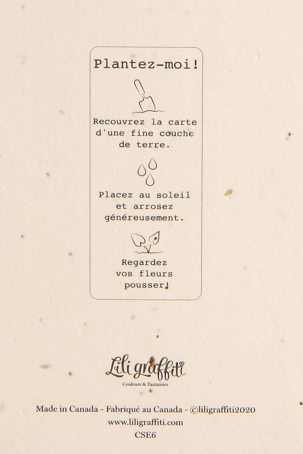 Wild Flowers Plantable Seed Card | Maison garçonne back close-up