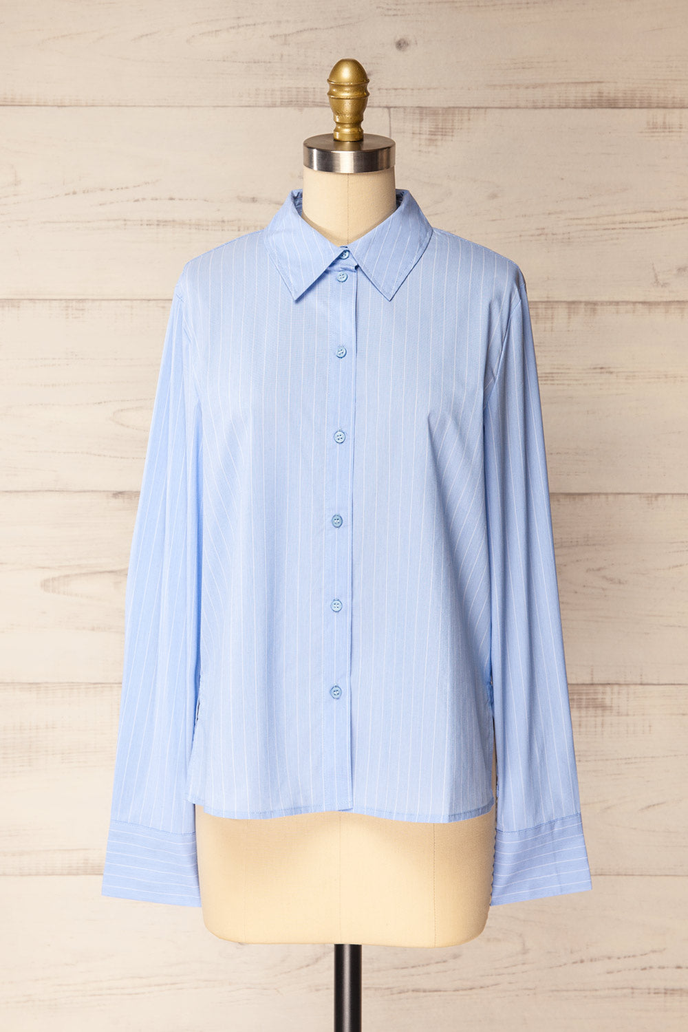 Flint Striped Button Up Cotton Shirt | La petite garçonne front view