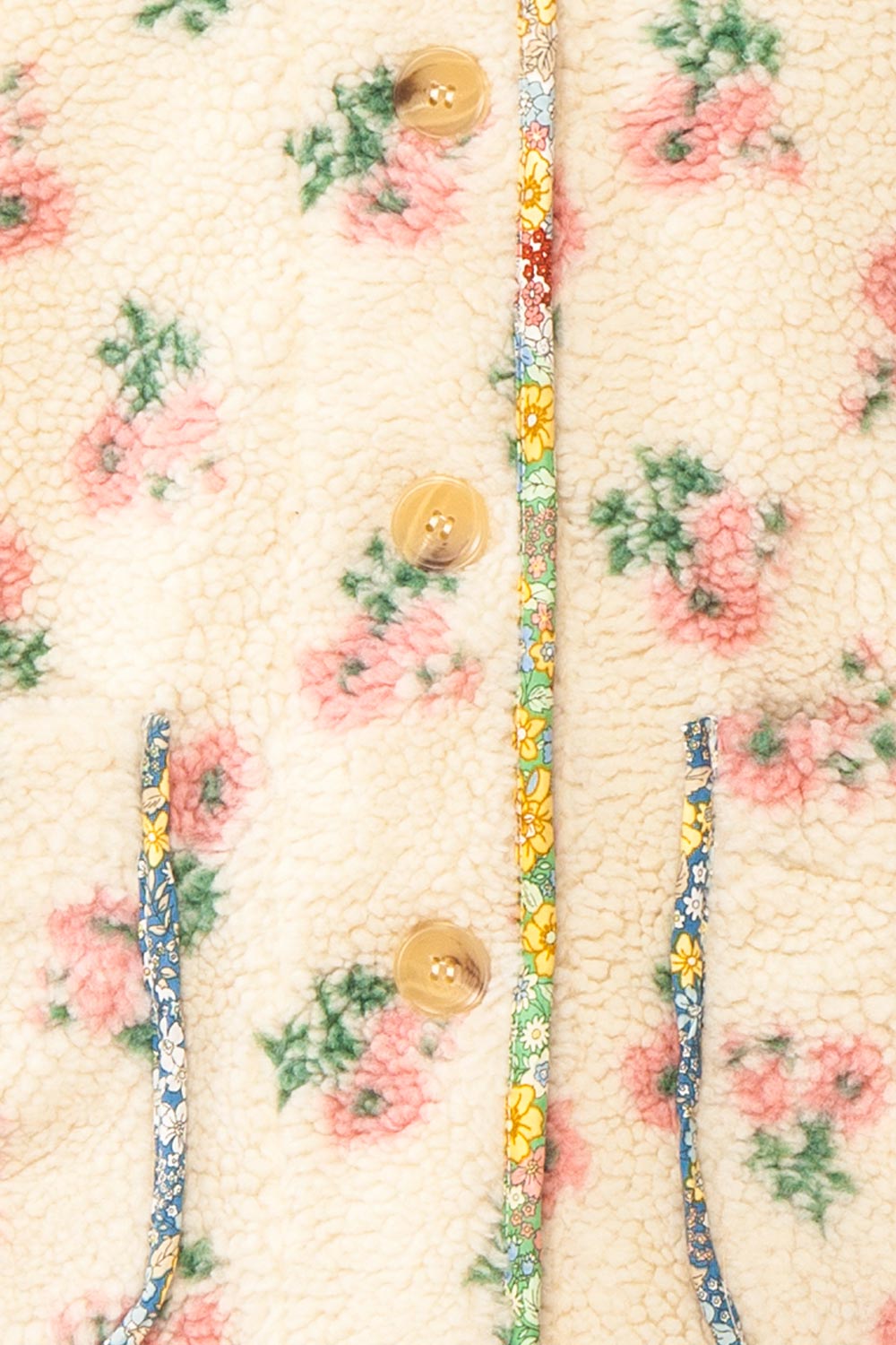 Florine Floral Button-Up Teddy Coat | Boutique 1861 fabric