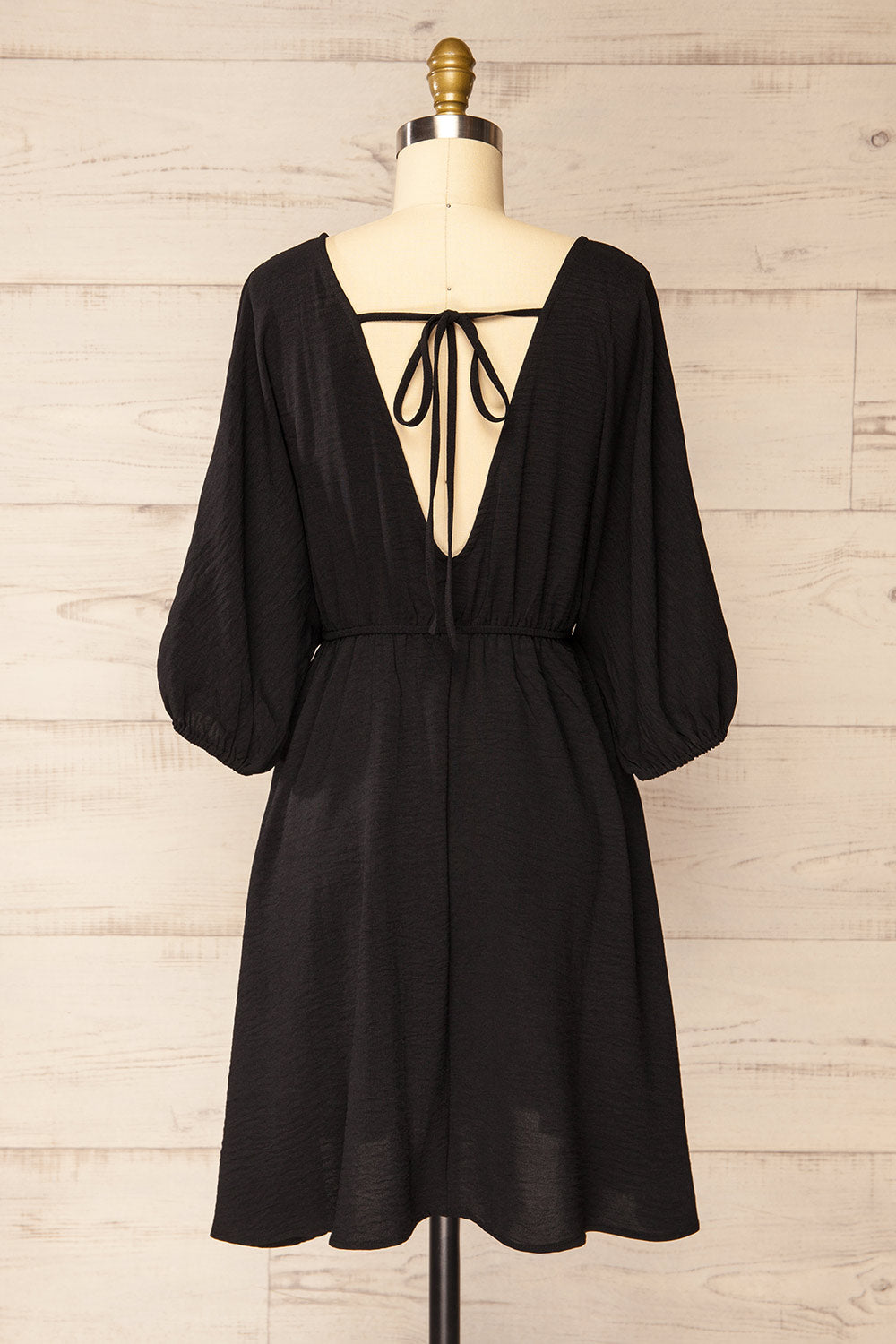 Fordwich Short Black Dress w/ Batwing Sleeves | La petite garçonne back view