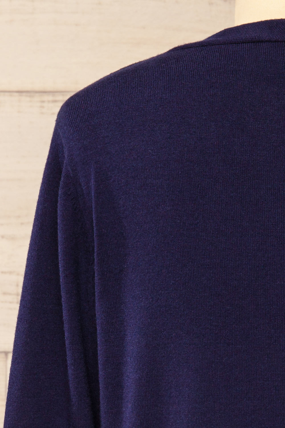 Fortingal Navy Blue Cardigan w/ Scalloped Hem | La petite garçonne back