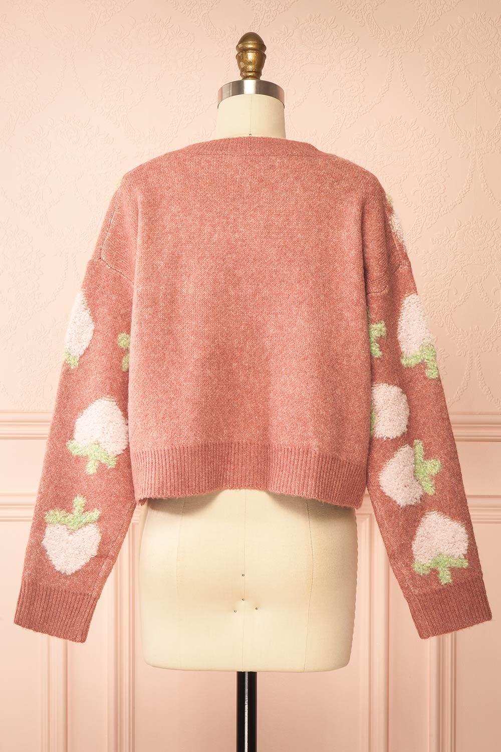 Fraisinnette Strawberries Patterned Cardigan | Boutique 1861 back view