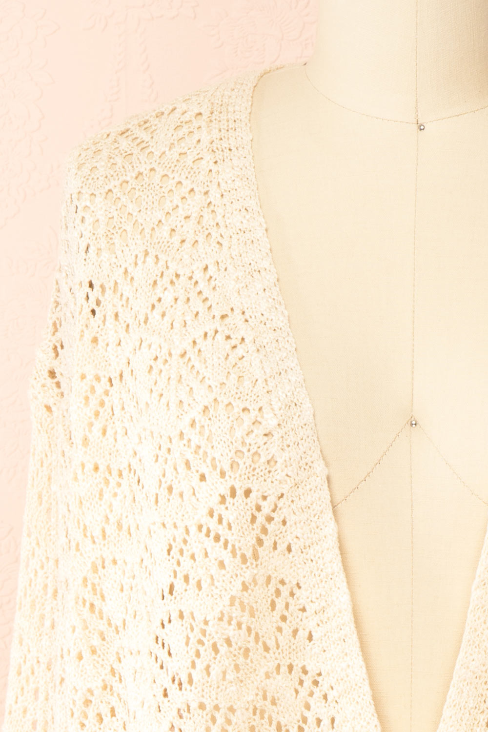 Francine Beige Crochet Cardigan | Boutique 1861 front