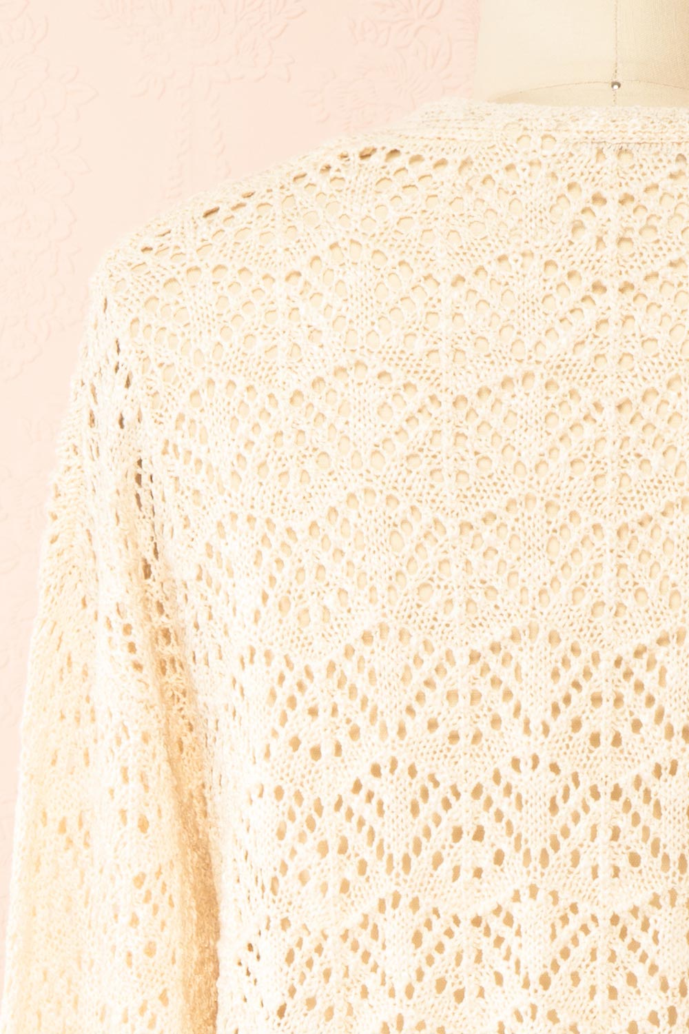 Francine Beige Crochet Cardigan | Boutique 1861 back