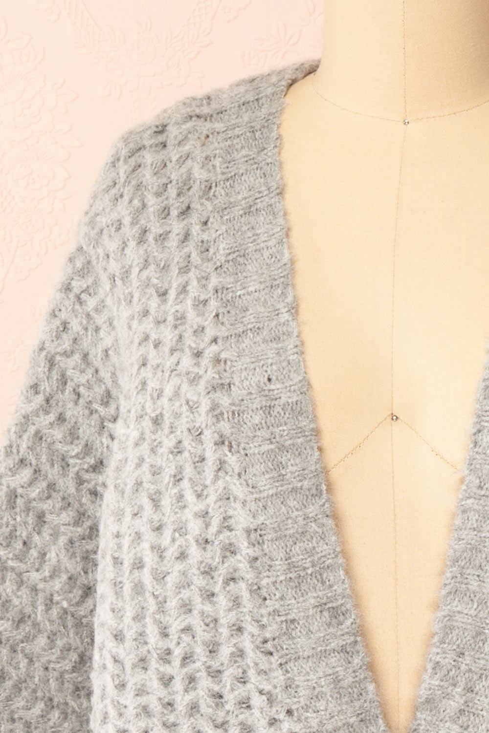 Francoise Grey Knit Open-Front Cardigan | La petite garçonne front