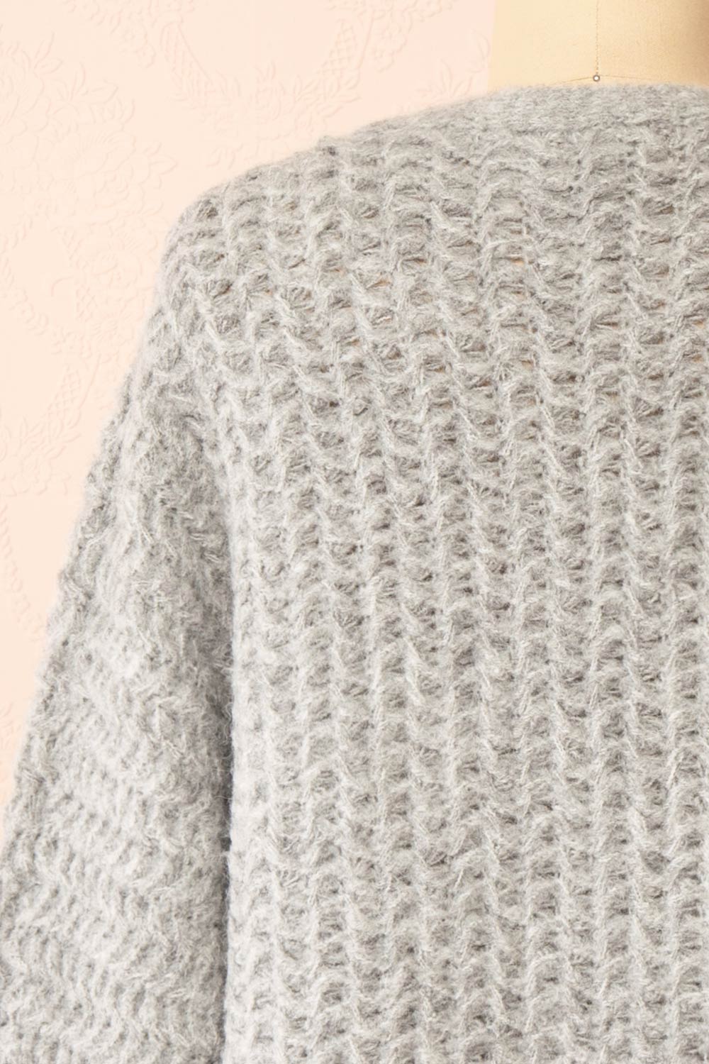 Francoise Grey Knit Open-Front Cardigan | La petite garçonne back