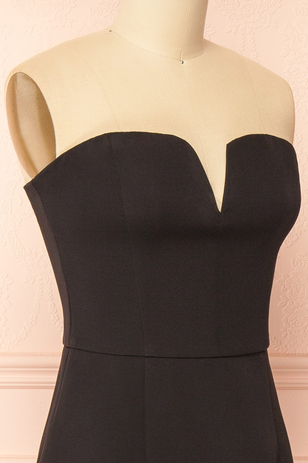 Francy Black Midi Dress with Front Slit | Boutique 1861 side