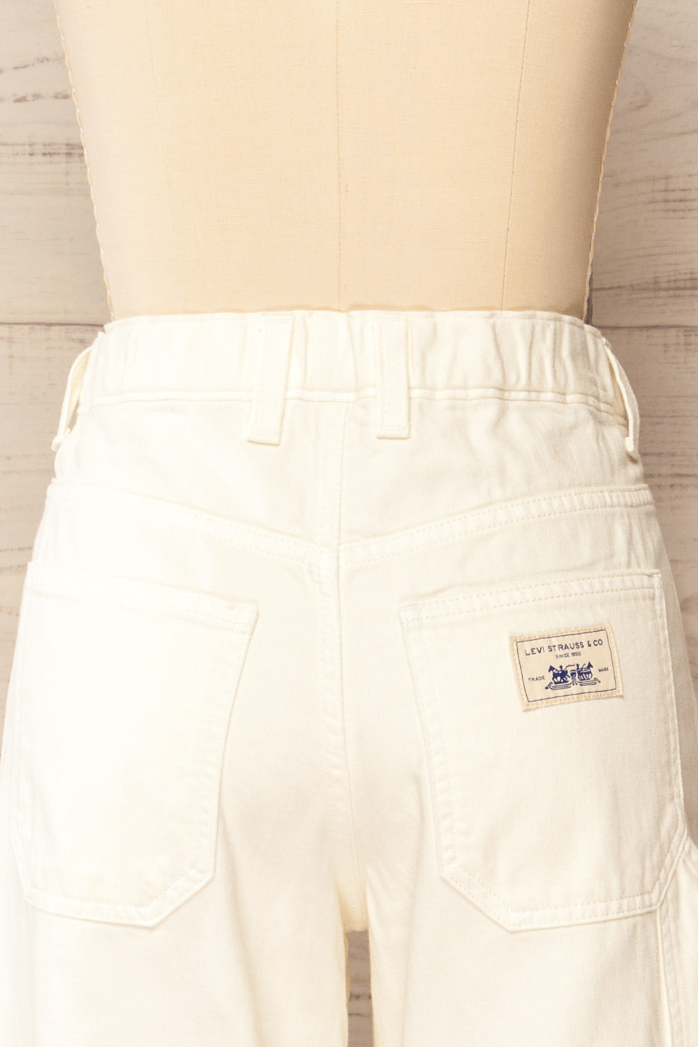Fredonia Ivory Mid-Rise Baggy Jeans w/ Pockets | La petite garçonne back
