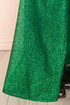 Frosti Green Sparkly Cowl Neck Maxi Dress | Boutique 1861 bottom