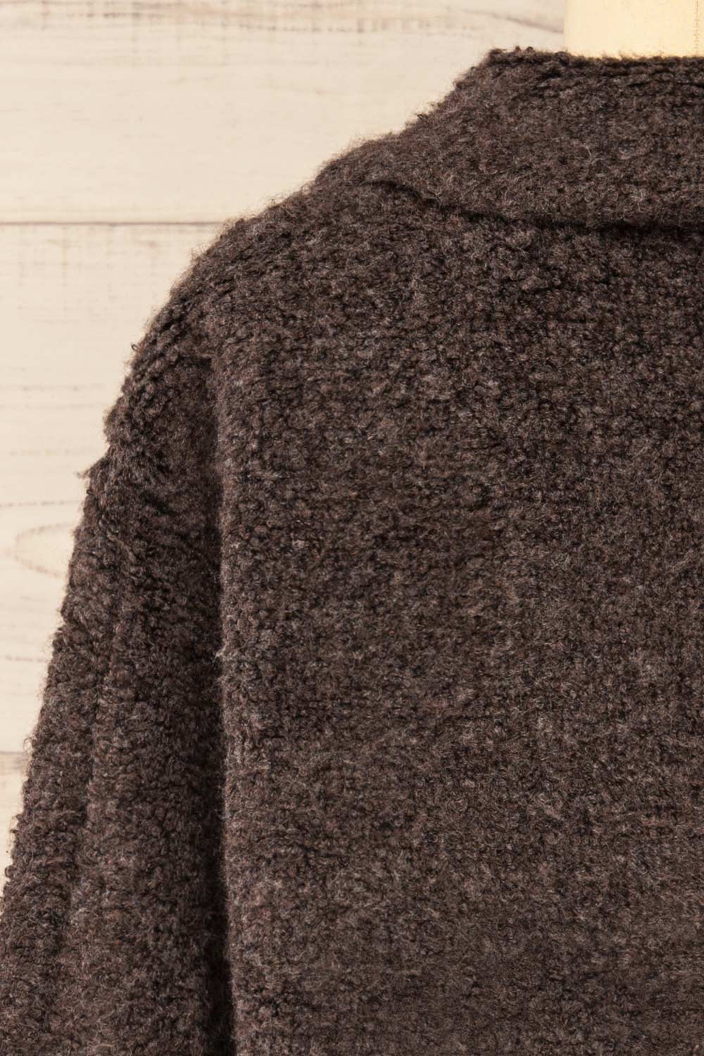 Fuji Dark Grey Boxy Fuzzy Jacket | La petite garçonne back