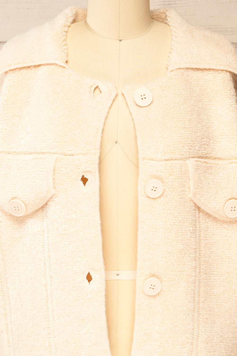 Fuji Ivory Boxy Fuzzy Jacket | La petite garçonne open