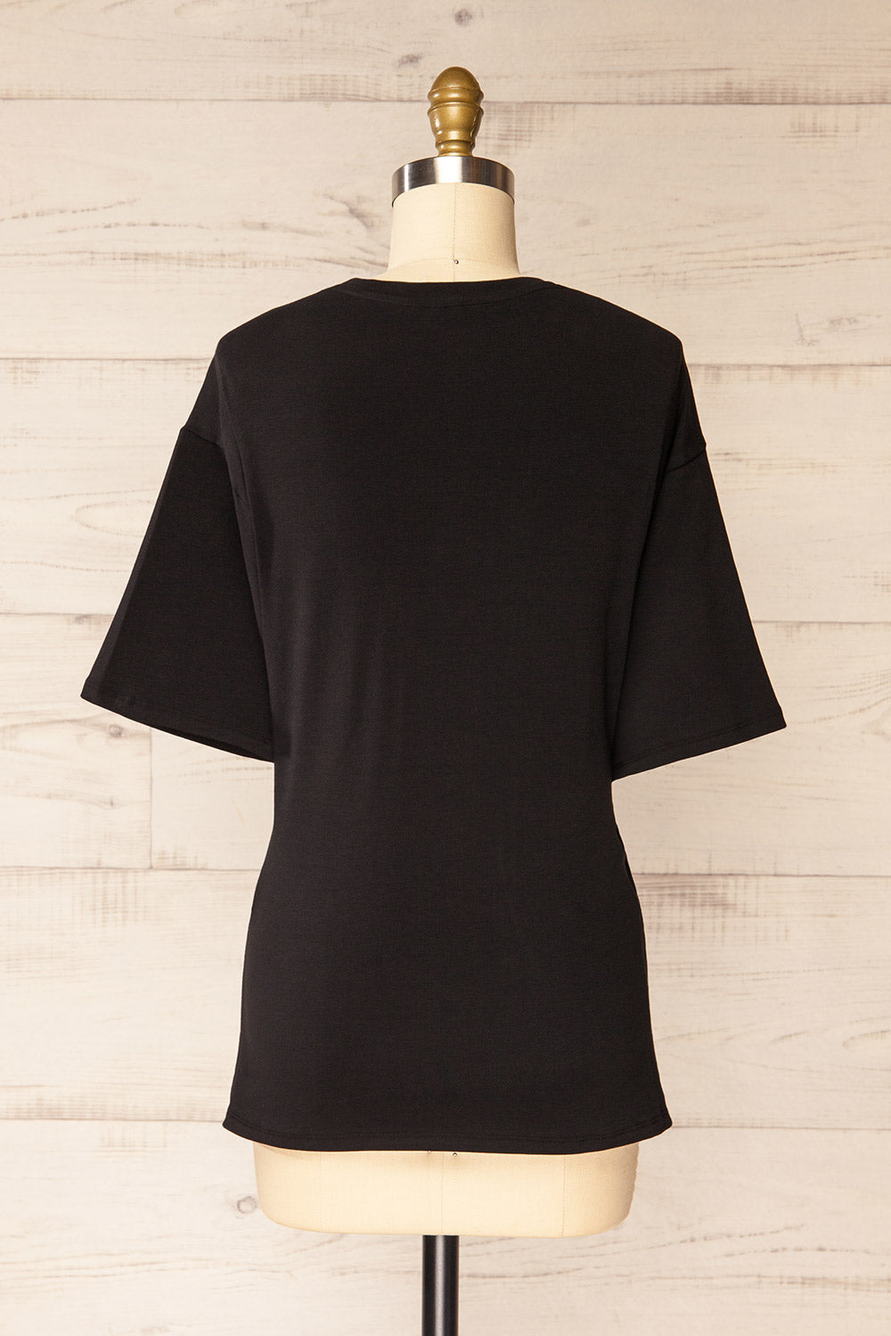 Fushun Black Pierced T-Shirt w/ Slit | La petite garçonne back view