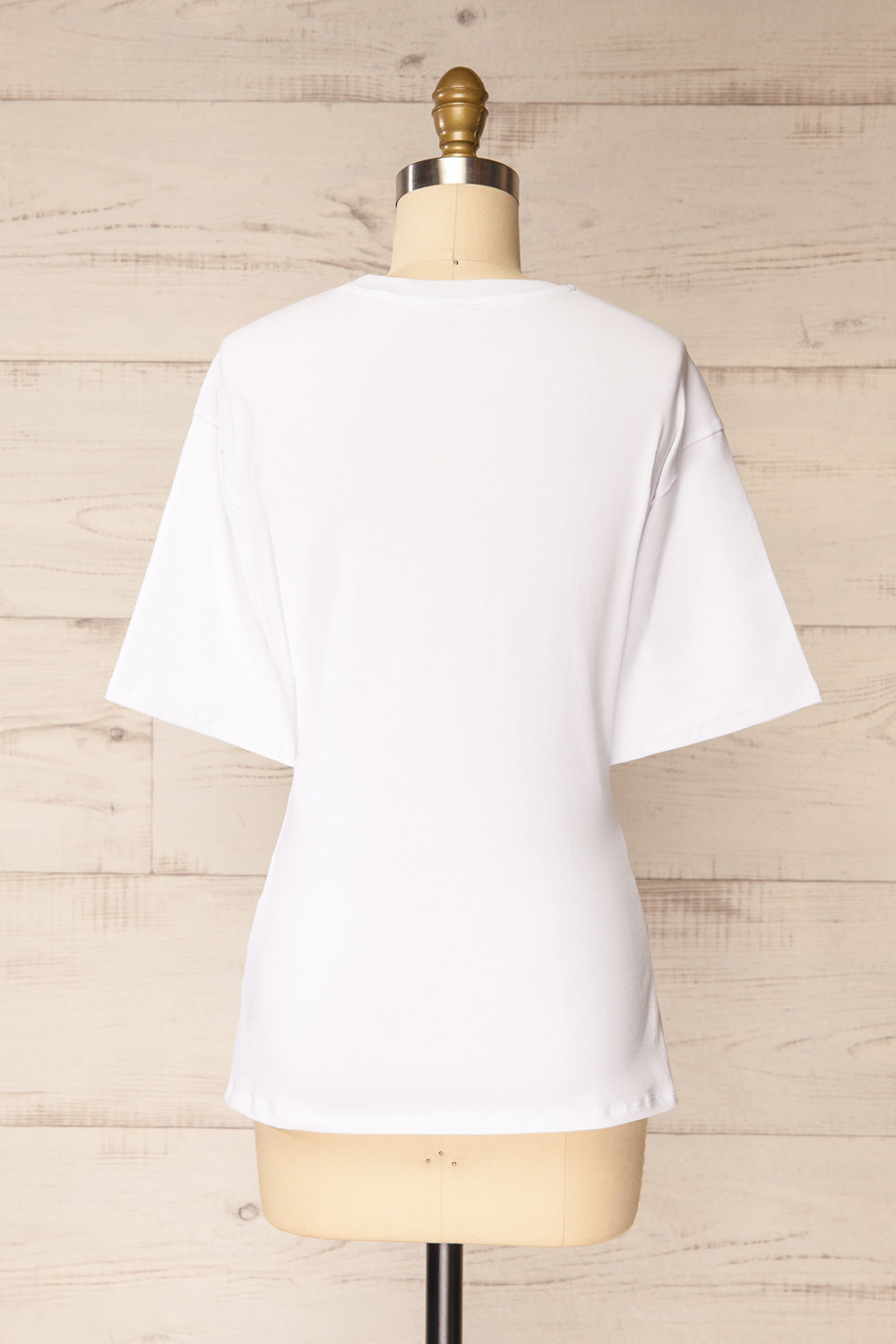 Fushun White Pierced T-Shirt w/ Slit | La petite garçonne back view