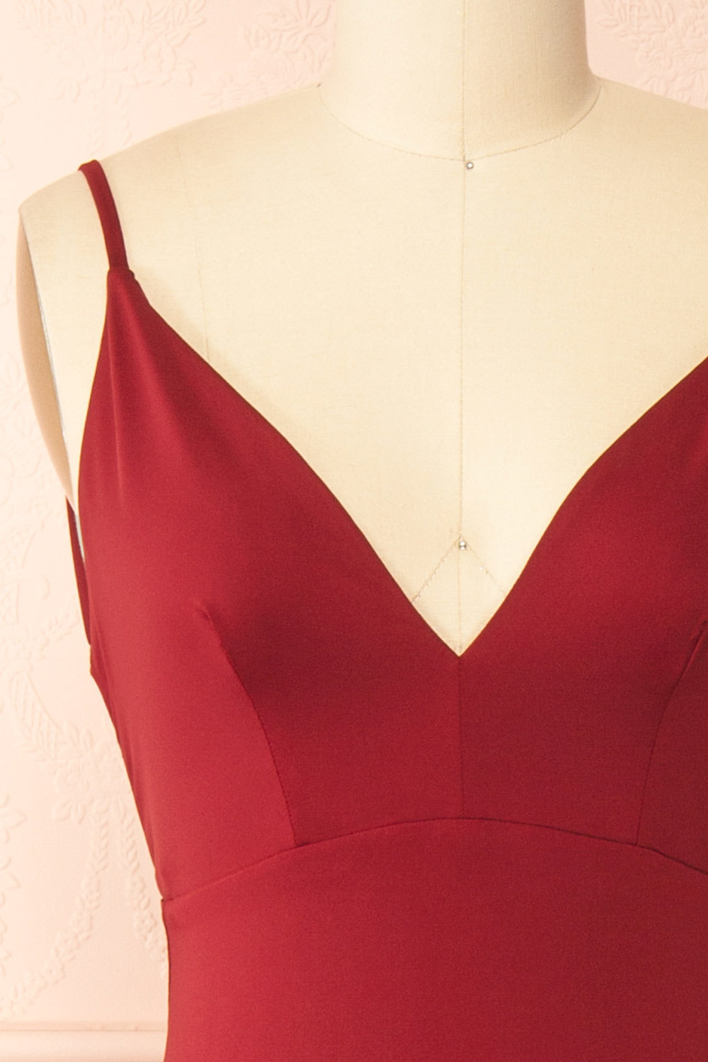 Gabriela Burgundy Mermaid Dress with Open Back | Boutique 1861 front