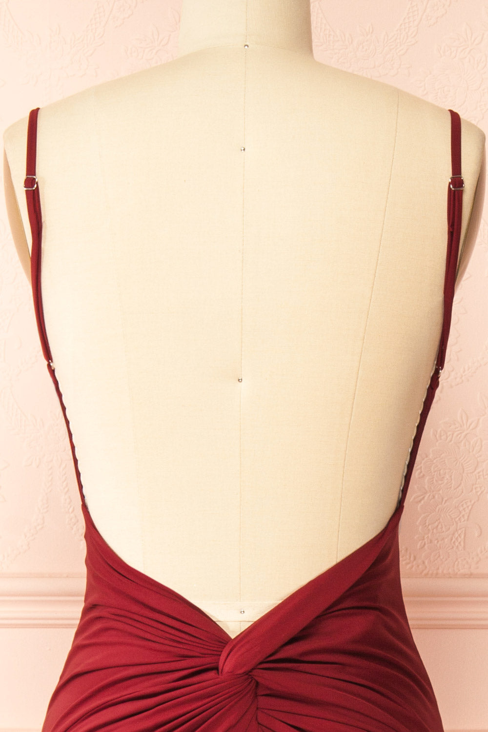 Gabriela Burgundy Mermaid Dress with Open Back | Boutique 1861 back