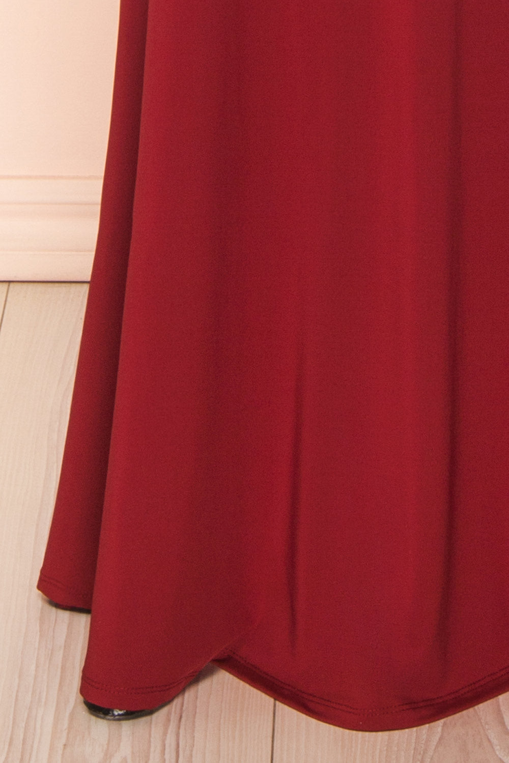 Gabriela Burgundy Mermaid Dress with Open Back | Boutique 1861 bottom